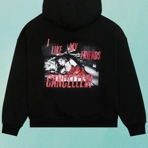 Taylor Swift Black Crewneck Sweater with Red Graphic